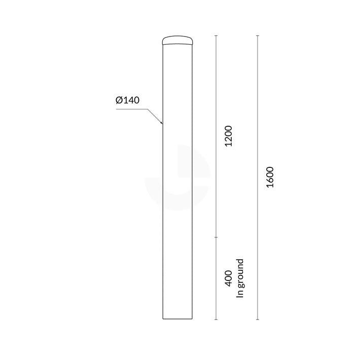 In Ground Bollard 140mm Hot Dipped Galvanised