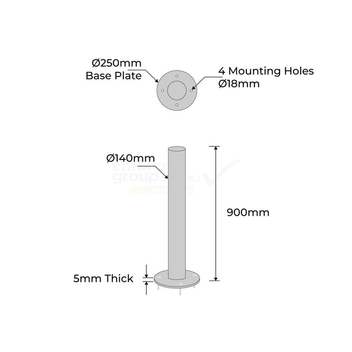 140mm Surface-Mount Bollard