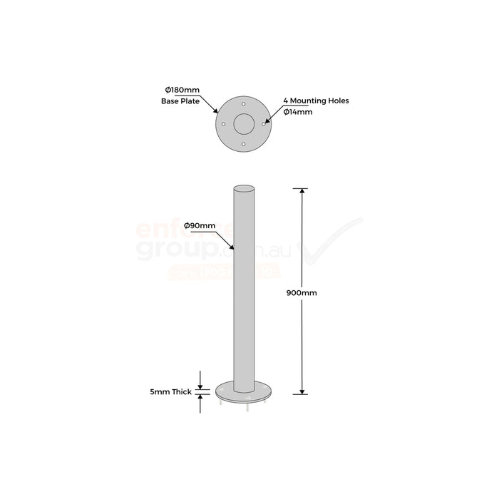 90mm Surface-Mount Bollard