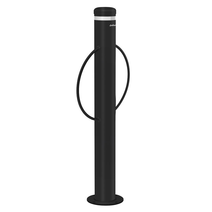 Bollard Bike Rack Surface Mounted Circle - Black