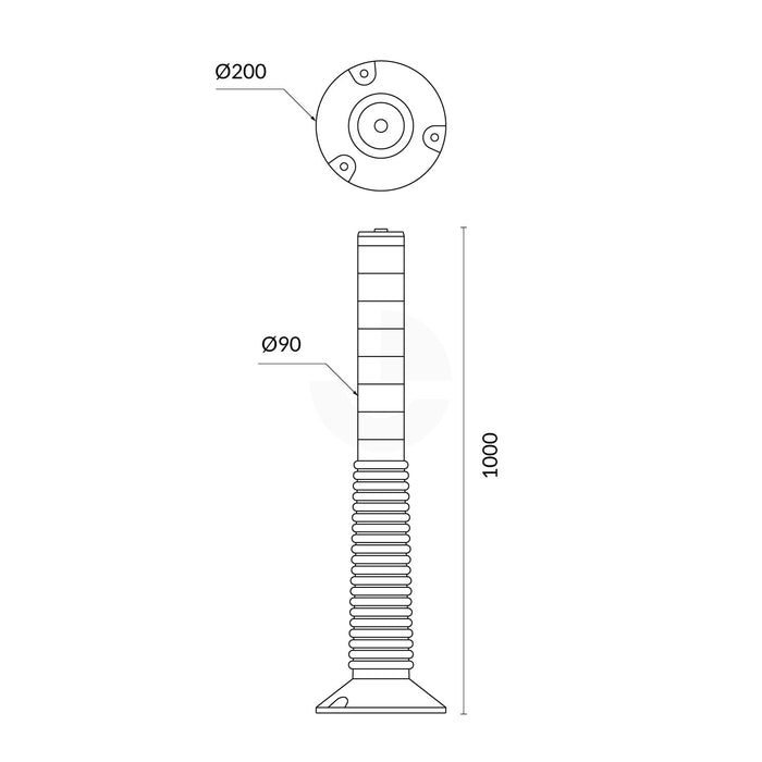 Bollard Flexible Orange 1 Metre High