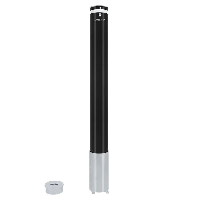 Bollard Heavy Duty - Removable KeyLock 114mm In Ground - Keyed Unique - Black