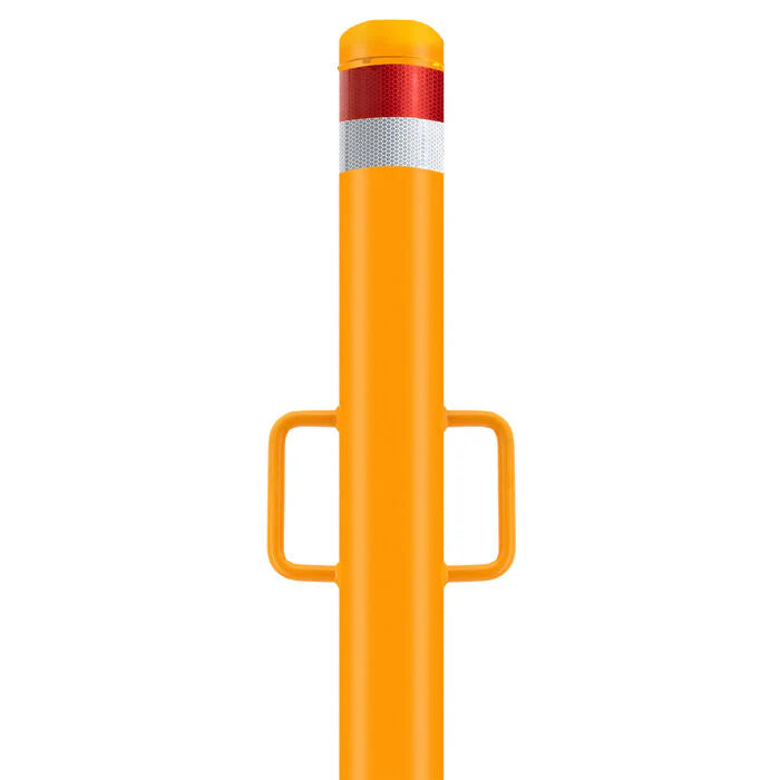 Bollard Heavy-Duty 114mm Removable In-Ground Single Lock Shared Zone Yellow