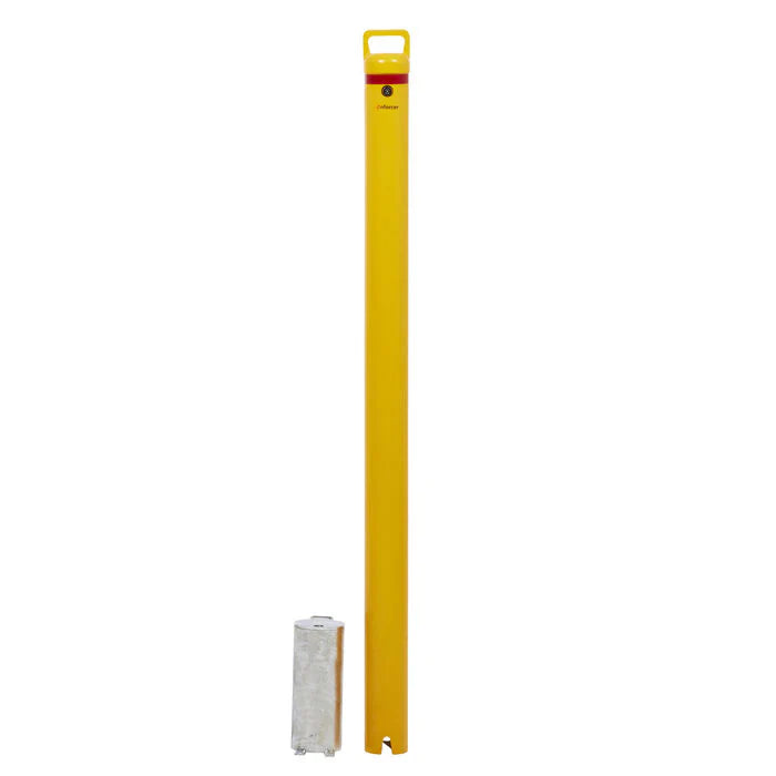 Bollard Heavy Duty Removable KeyLock 90mm In Ground Yellow 1200mm