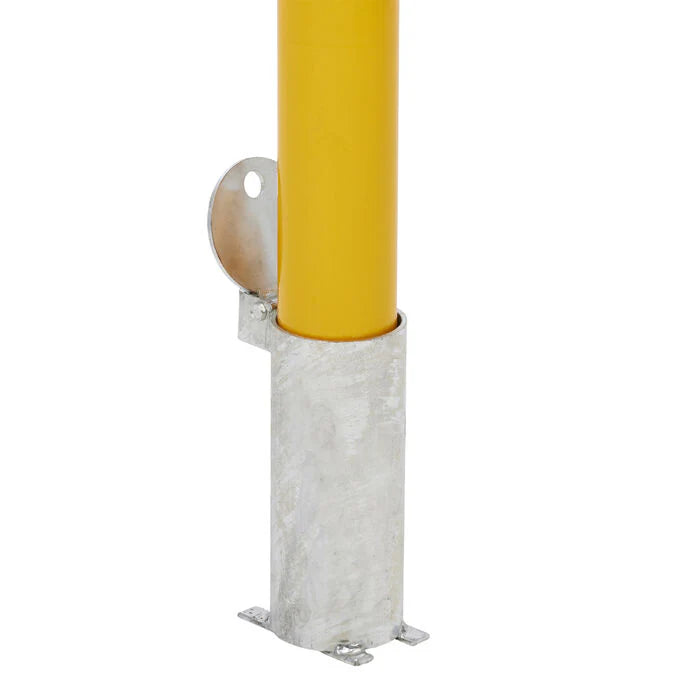 Bollard Heavy Duty Removable KeyLock 90mm In Ground Yellow 1200mm
