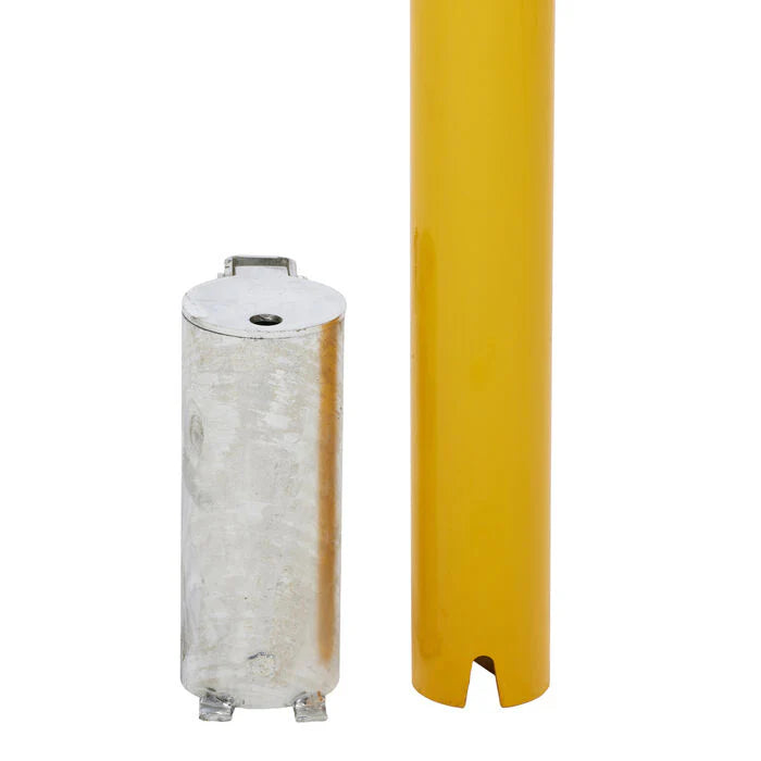 Bollard Heavy Duty Removable KeyLock 90mm In Ground Yellow 1200mm