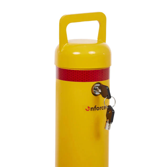 Bollard Heavy Duty Removable KeyLock 90mm In Ground Yellow 1200mm