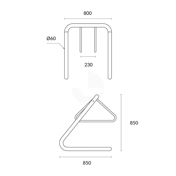Bike Rack Galvanised Black Coat Hanger - Small