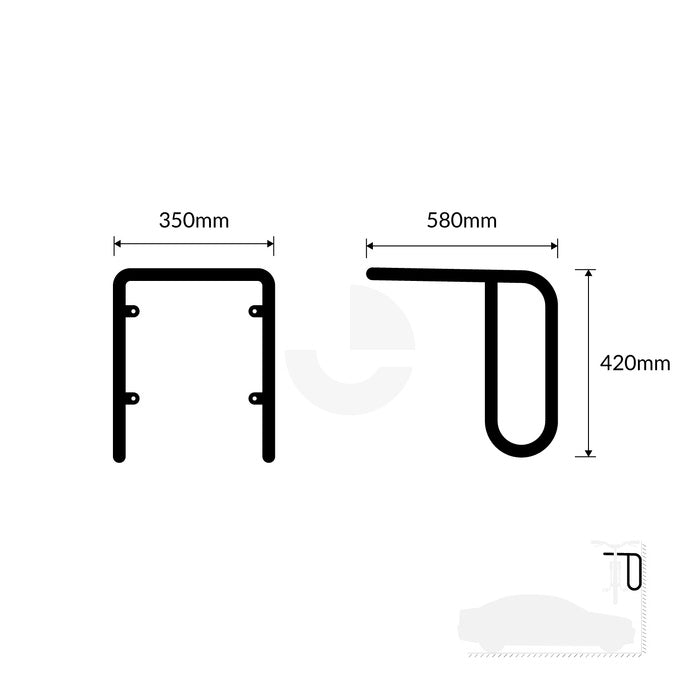 Bonnet Bike Rack Bike Rack Over-Bonnet Wall Mounted - Galvanised and Powder Coated Blac ...