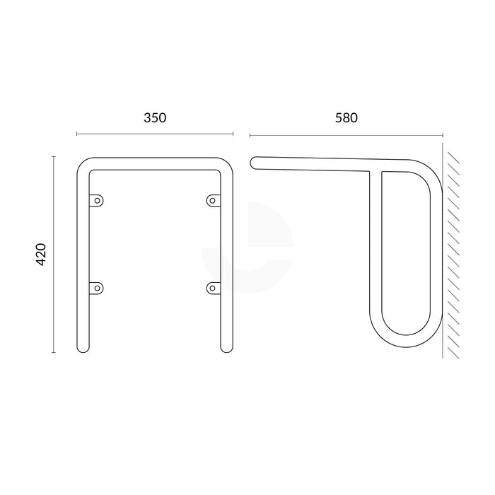 Bike Rack Over-Bonnet Wall Mounted - Galvanised