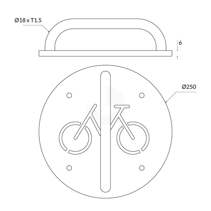Bike Rack Wall Mounted Round Yellow