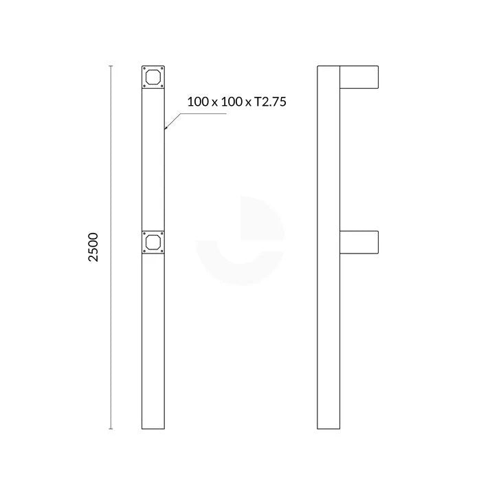 Intercom Bollard Post Dual Card Reader In-Ground - Yellow